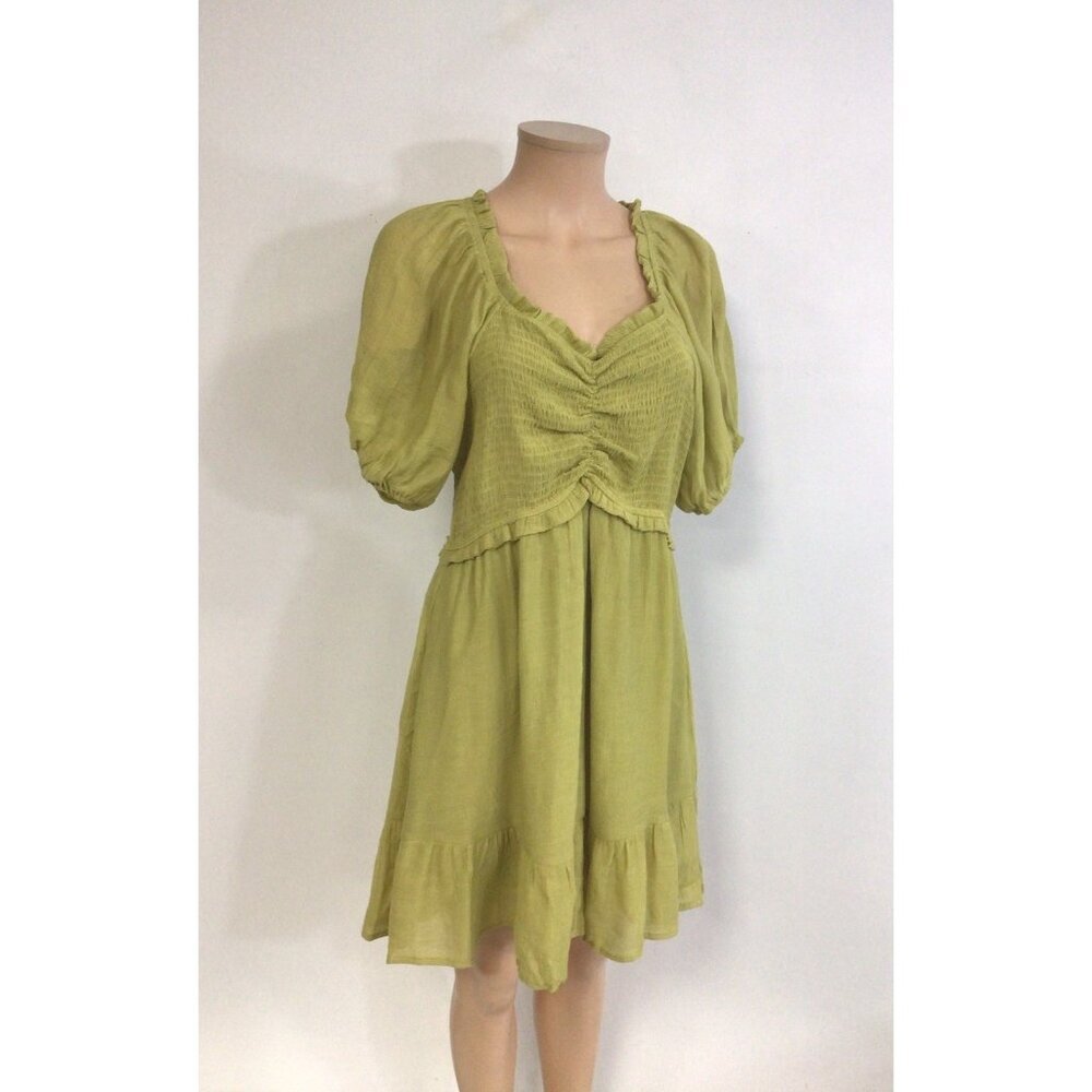 Boho Green Babydoll Dress Womens Large